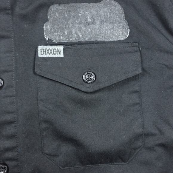 Dixxon Shirt Mens L BLK Short Sleeve Workforce Form Function *Patch Spot in pics - Picture 3 of 10